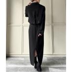 「junoah」 キャミソールワンピース MEDIUM ブラック レディース