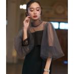 「RUIRUE BOUTIQUE」 長袖ワンピース L ブラック×グレー レディース