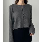 「Louere」 ニットカーディガン SMALL チャコール レディース