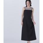 「NATURAL BEAUTY BASIC」 コンビワンピース MEDIUM ブラック系その他 レディース