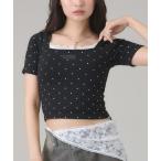 tシャツ スクエアネックトップス レディース