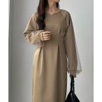 「callautia」 長袖ワンピース MEDIUM ダークベージュ レディース
