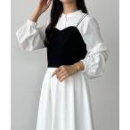 「callautia」 長袖ワンピース MEDIUM ホワイト レディース