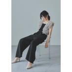 「niana」 オールインワン L ベージュ×ブラック レディース