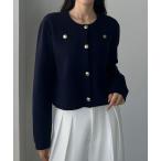 「Louere」 カーディガン MEDIUM ネイビー レディース