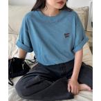 tシャツ 「UNISEX」ピンボーダーワンポイント刺繍ロゴTシャツ メンズ レディース