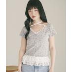 tシャツ 花柄レースフリルTEE　855268 レディース