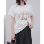 tシャツ 半袖 ホース刺繍カレッジプリントTシャツ レディース