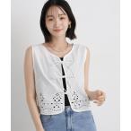 ベスト ジレ made in INDIA カットワークエンブロイダリージレ(セットアップ可) レディース