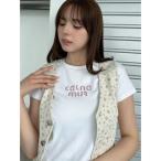 tシャツ ビジューロゴコンパクトTシャツ レディース