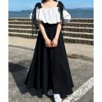 「junoah」 ドッキングワンピース X-LARGE ブラック系その他 レディース