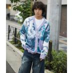 [HOOK] вязаный кардиган X-LARGE лиловый мужской 