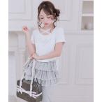 tシャツ 胸クロスドロストTシャツ レディース
