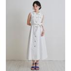 ワンピース レーザーカットデニムロングシャツワンピース