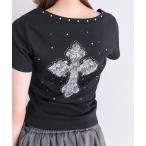 tシャツ 縦ロゴプリントTシャツ レディース