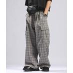 ワイドパンツ カーゴパンツ Check Pattern Cargo Easy Pants/チェックカーゴイージーパンツ メンズ