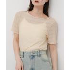 tシャツ シャーリングシアートップ(5分袖) レディース