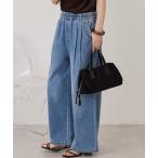  широкий брюки джинсы Denim Denim брюки [ контакт охлаждающий ] талия tuck легкий Denim женский 
