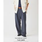  слаксы Drop tsu il 1 tuck ~ Lazy ~ широкий легкий слаксы мужской 