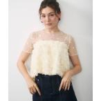 топ цветочный узор chu-ru Cami / flower tulle short cami