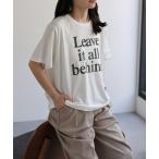 tシャツ ニュアンスロゴフロッキープリントTシャツ / 大人カジュアル レディース