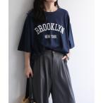 tシャツ ロゴ刺繍オーバーサイズTee / 大人カジュアル レディース
