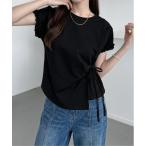 tシャツ アシメドロストデザインTシャツ／袖フリルカットソー レディース