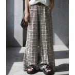 アンティカ antiqua ワイドパンツ パンツ 千鳥チェッ