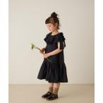 ワンピース ショルダーリボンフリルワンピース キッズ 子供服 女の子