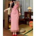 ワンピース チェック柄 マーメイド キャミソールワンピース