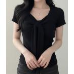 tシャツ フロントリボン 半袖Ｔシャツ レディース