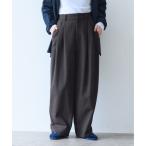  широкий брюки слаксы брюки Cotton Acryl Wool Tweed 2tuck pants женский 