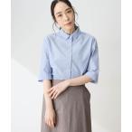ブラウス シャツ 「ひやさらコットン」ストライプシャツブラウス「綿100％・接触