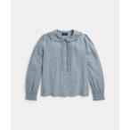 ラルフローレン コットン シャンブレー フリル トップ キッズ 子供服 女の子