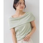 tシャツ サイドギャザーオフショルダーカットソー/接触冷感 レディース