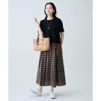  выставить [2SET] вязаный × проверка юбка комплект женский 