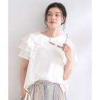 tシャツ 「接触冷感」アシメフリルドッキングカットソー「UVケア／洗濯機OK」 レディース