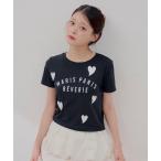 tシャツ ハートロゴプリントチビT レディース