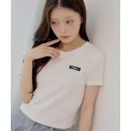 tシャツ ラインストーンチビT レディース