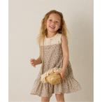 ワンピース レース切り替えダブルガーゼ小花柄ワンピース キッズ 子供服 女の子