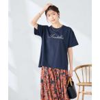 tシャツ 「接触冷感/UVカット/コットン100%」ロゴゆるTシャツ レディース