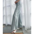  широкий брюки джинсы Denim Denim брюки боковой гонки стрейч Denim широкий брюки женский 