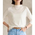 tシャツ 「新作/汗冷え対策」オーストラリア産ハイツイストコットン100 7分袖モックネックカットソー/薄手 レディース