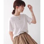 tシャツ 半袖 消耗加工綿天竺メタルロゴプリントTee レディース