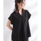 ブラウス シャツ 「ストレッチ／防シワ／洗濯機OK」スキッパーブラウス「SS〜LL／5col／セットアップ可」 レディース