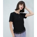 tシャツ レースドッキングヘンリーVネックカットソー(HARE) レディース