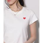 tシャツ ハート刺繍半袖Tシャツ レディース