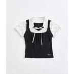 tシャツ シャツレイヤードパフ袖トップス レディース