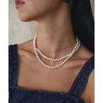  колье Pearl and ball chain necklace | жемчуг & цепь 3 полосный колье женский 