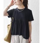 tシャツ SHIPS any:「洗濯機可能」ジャージー ダブルヘム ペプラム TEE レディース